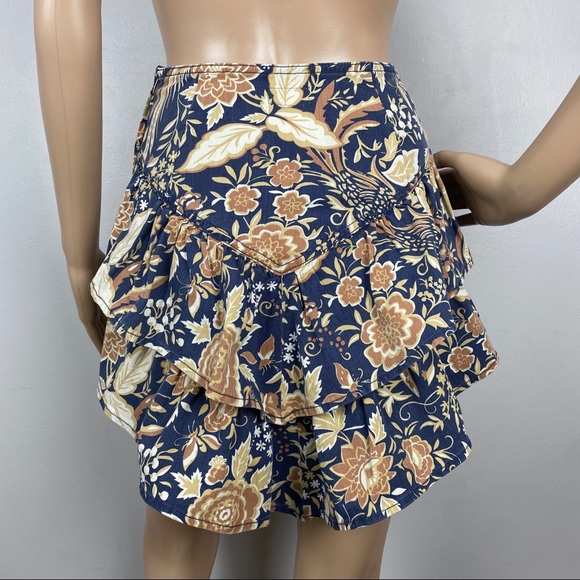 NEW MOTHER FLORAL PRINT RUFFLE MINI SKIRT - Picture 7 of 10